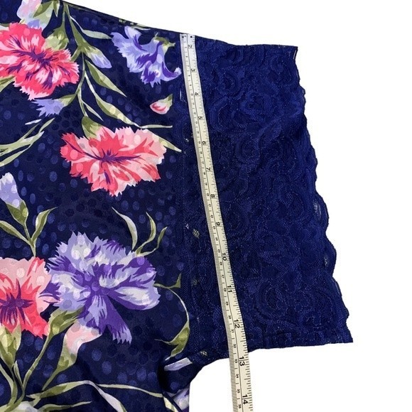 Vintage Lucie Ann II Floral Lacey Lingerie Robe Kimono Made in USA Size Medium - Picture 14 of 14